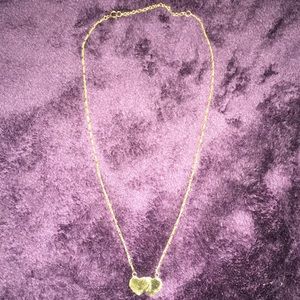 Double Heart Gold Plated necklace.